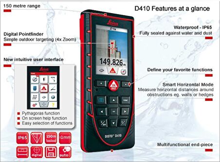 Leica Disto D410 Lazer Metre 150 mt.