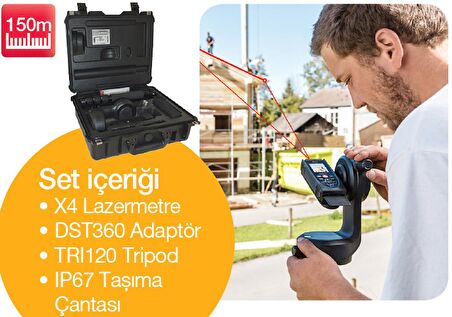 Leica Disto X4 Set Kameralı Dış Saha Lazer Metre (150 Mt)