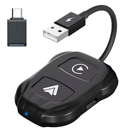 Ally İPhone-Android Kablosuz Carplay Dongle 5Ghz Adaptör Çevirici USB+Type-C Adaptör
