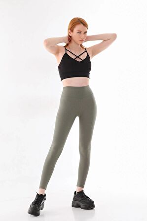 Kadın Hafif Korseli Şardonlu Fitilli Toparlayıcı Kışlık Tayt