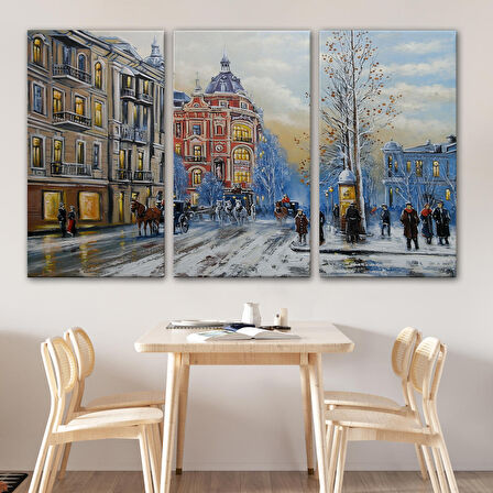 Ukrayna Kiev Eski Sokak Manzarası Dekoratif Duvar Tablosu-3695