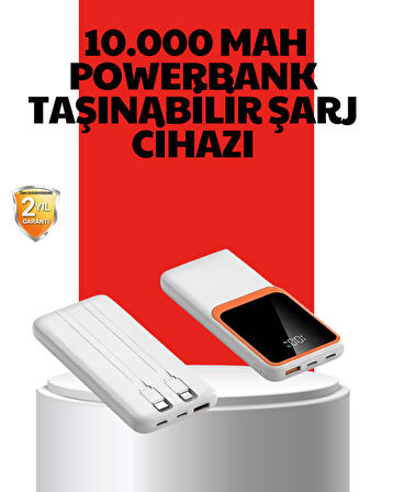 10000 mAh Taşınabilir Powerbank - Çift Çıkışlı Type-C ve Lightning Uyumlu