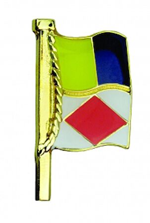 Altın kaplama ve mineli rozet Bayraklarla Söyle 27X15X10mm 