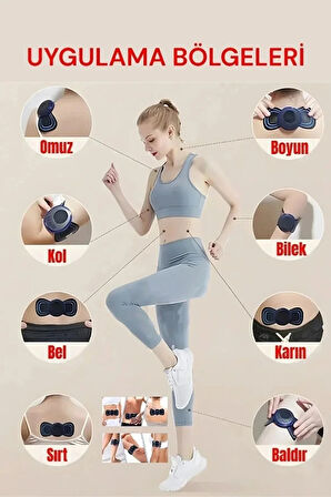 8 Farklı Modlu Şarjlı Taşınabilir 1 Cihaz 3 Yedek Ped EMS Elektrikli Tüm Vücut Masaj Cihazı
