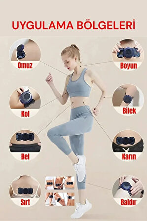 Kablosuz Şarjlı 1 Cihaz 3 Yedek Ped Tens Ems Elektrikli Masaj Aleti Cihazı Kelebek101