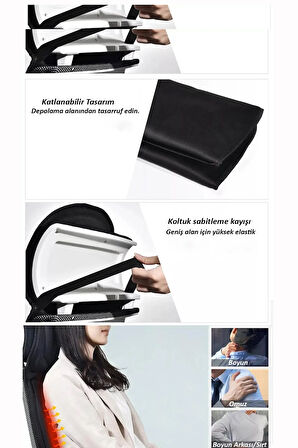 5 Fonksiyon Farklı Modlu Titreşimli Isıtmalı Kumandalı Koltuk Minderi Sırt Bel Bacak Masaj Minderi