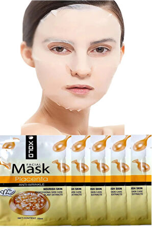 10 Adet Koyun Plasenta Yüz Temizleme ve de Yenileme Maskesi Sheep Placenta Face Mask XL1790