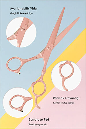 2'li Profesyonel Kuaför Berber Seti Düz Uçlu + Ara Makas 6.5 İnç Saç Kesim Makası Hair Style XLQ504