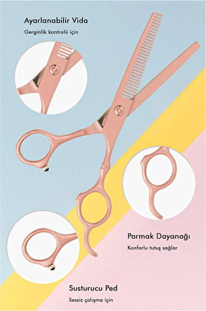 2'li Profesyonel Kuaför Berber Seti Düz Uçlu + Ara Makas 6.5 İnç Saç Kesim Makası Hair Style XLQ504