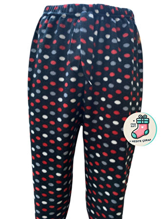 Cepsiz Kışlık Polar Kadın Pijama Altı Tek Alt Je32 - Çorap Hediyeli