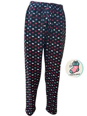 Cepsiz Kışlık Polar Kadın Pijama Altı Tek Alt Je32 - Çorap Hediyeli