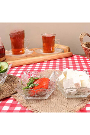 6 Adet Cam Kesme Model Kahvaltılık / Çerezlik / Şekerlik