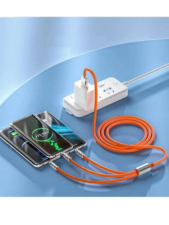 120w 3 In 1 Süper Hızlı Şarj Kablosu Samsung Xiaomi Huawei Iphone Uyumlu 6a