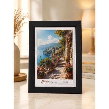 Siyah Kişiye Özel 15x21 cm Fotoğraflı Dekoratif Çerçeve