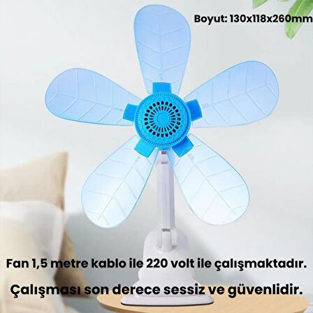 Coofbe DC 220V 1.5Mt Fiş Girişli Klipsli Masaüstü Vantilatör Ev Ofis Mini Fan Vantilatör Döner Başlık