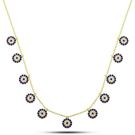 himarry 925 Ayar Gümüş Gold Nazarlı Şans Kadın Kolye