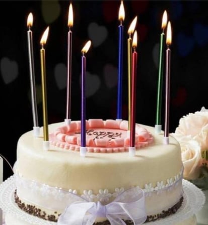 Özel Üretim Aydınlatma Masa Süsü Dekoratif 6 LI İNCE UZUN KARIŞIK MUM 13CM