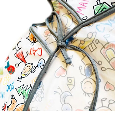 yorni 3-6 Yaş, Family, Sıvı Geçirmez, Makinede Yıkanabilir, Uzun Kollu Boyundan Bağlamalı Bebek Mama Önlüğü