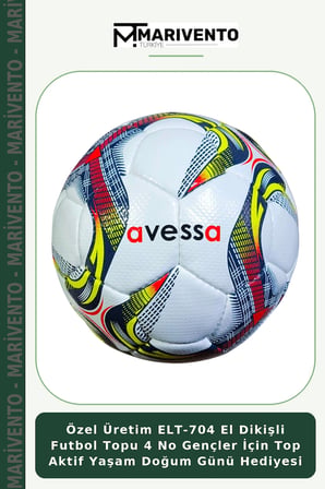 Özel Üretim ELT-704 El Dikişli Futbol Topu 4 No Gençler İçin Top Aktif Yaşam Doğum Günü Hediyesi