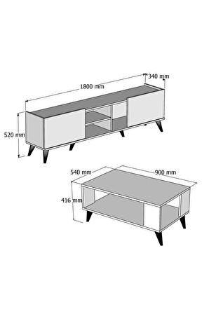 Elegante Tv Üitesi City Orta Sehpa Takımı 1330 - 2024