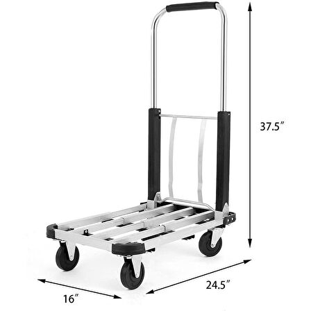 Balatlı Katlanabilir Paket Taşıma Arabası 150 Kg