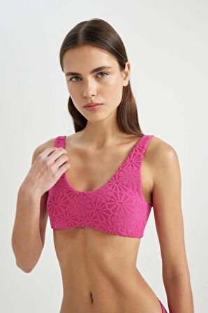 DeFacto Fall in Love Regular Fit Çiçekli Jakarlı Bikini Üstü B6901AX24SMPN615