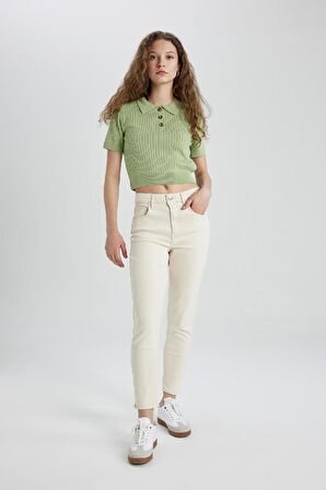 DeFacto Slim Fit Dar Kesim Polo Yaka Kısa Kollu Triko Tişört N9752AZ24SPGN744