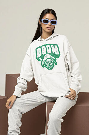Doctor Doom Marvel Karakter Baskılı Unisex Oversize Hoodie