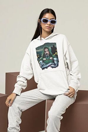 2026 Doctor Doomsday Baskılı Unisex Oversize Marvel Hoodie