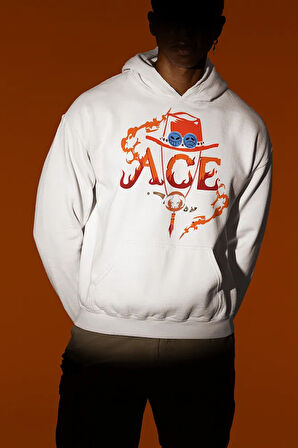 Anime Ace Baskılı Unisex Oversize Hoodie