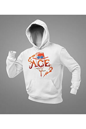 Anime Ace Baskılı Unisex Oversize Hoodie