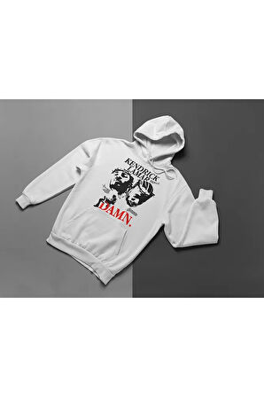 Kendrick Lamar Damn Baskılı Unisex Oversize Rapper Hoodie