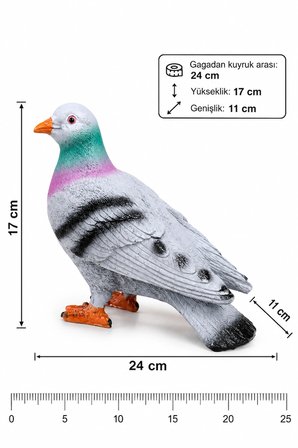 Canlı Boy Güvercin Biblo Polyester Dekoratif Heykel Hediyelik Ev Ofis Bahçe Dekoru 24 cm