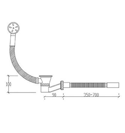 Tema Küvet Trobleni Körüklü Q 32 MM Çıkışlı 91103