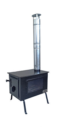 Kamp Sobası ( Şömine Camlı kamp Sobası) cam sağda 