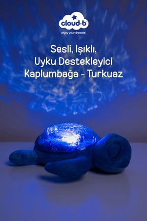 Cloud-B Ağlama Sensörlü ve Melodili Kamplumbağa Uyku Arkadaşı 28x27x10 cm (Mavi)