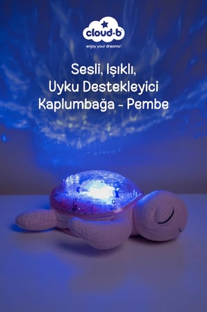 Cloud-B Ağlama Sensörlü ve Melodili Kamplumbağa Uyku Arkadaşı 28x27x10 cm (Pembe)