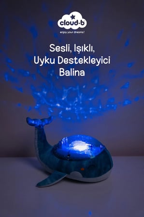 Cloud-B Ağlama Sensörlü ve Melodili Balina Uyku Arkadaşı 29x31x18 cm