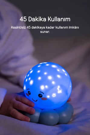 Cloud-B Ahtapot Parıldayan Yıldızlı Gece Lambası 11 cm (Mavi)