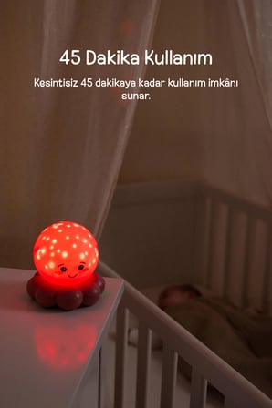 Cloud-B Ahtapot Parıldayan Yıldızlı Gece Lambası 11 cm (Pembe)