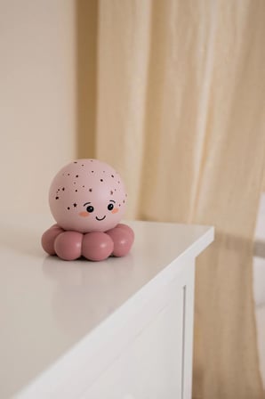 Cloud-B Ahtapot Parıldayan Yıldızlı Gece Lambası 11 cm (Pembe)