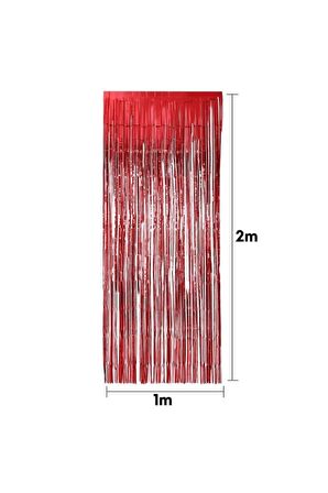 Funko Saçak Kapı Süsü 1mx2m Kırmızı