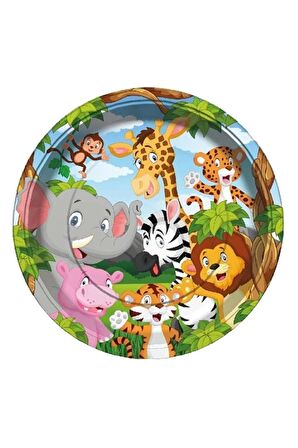 Safari Temalı Lisanslı Karton Tabak 23 Cm.8'li