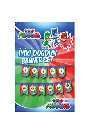 Karakterli İyiki Doğdun Uzar Banner Pj Maskeliler