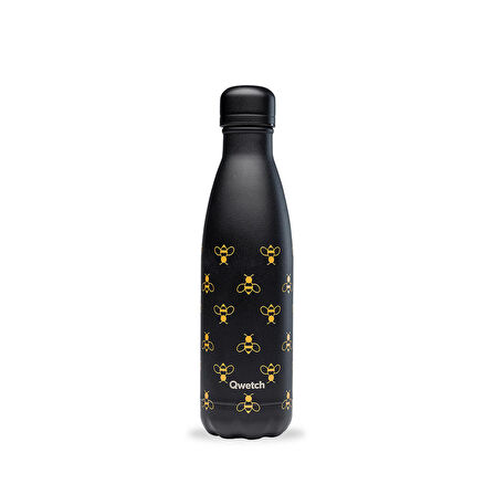 Qwetch QD2322 Arı Desenli Isı Yalıtımlı 500ml Termos - Siyah