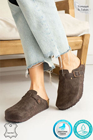 Berlin Unisex Mantar Tabanlı Önü Kapalı Tokalı Sabo Günlük Ev Dışarı Terliği