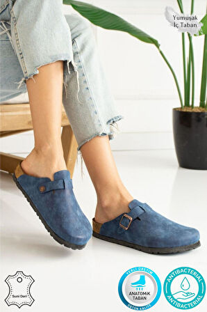 Berlin Unisex Mantar Tabanlı Önü Kapalı Tokalı Sabo Günlük Ev Dışarı Terliği