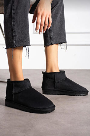 Kadın Mini Süet Içi Tüylü Yüksek İnce Taban Kışlık Bot & Bootie