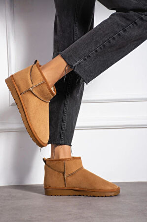 Kadın Mini Süet Içi Tüylü Yüksek İnce Taban Kışlık Bot & Bootie