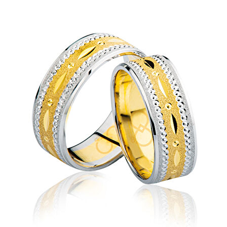 Sarı Beyaz Altın Alyans 3701-2